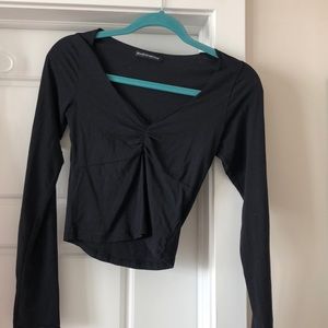 Black Longsleeved Crop Top